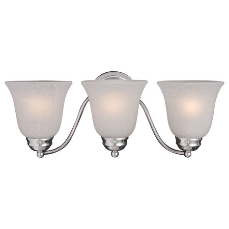 Maxim Three Light Polished Chrome Ice Glass Vanity 2122ICPC